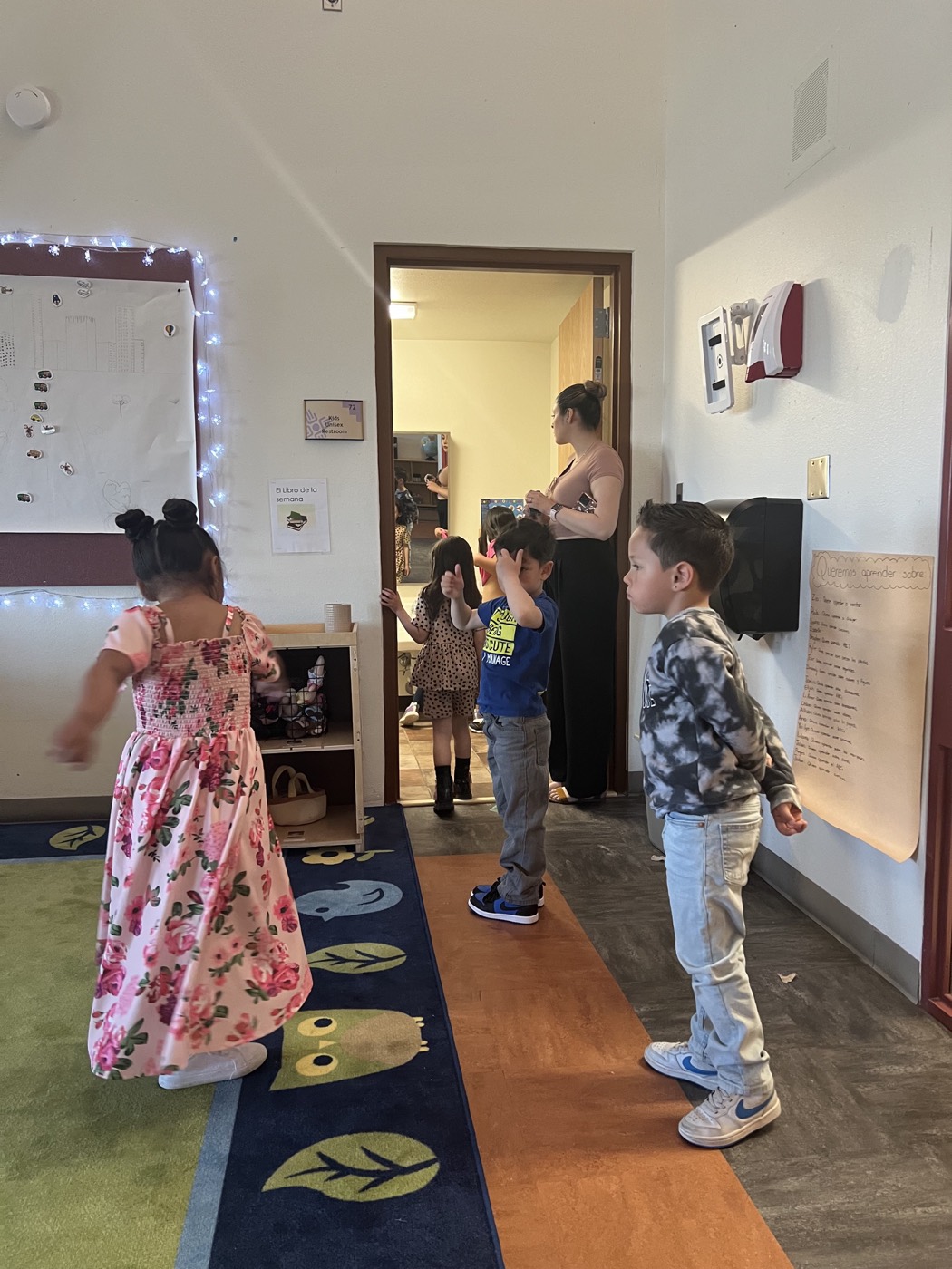 Children participating in a classroom activity at Milestone Center for Children.